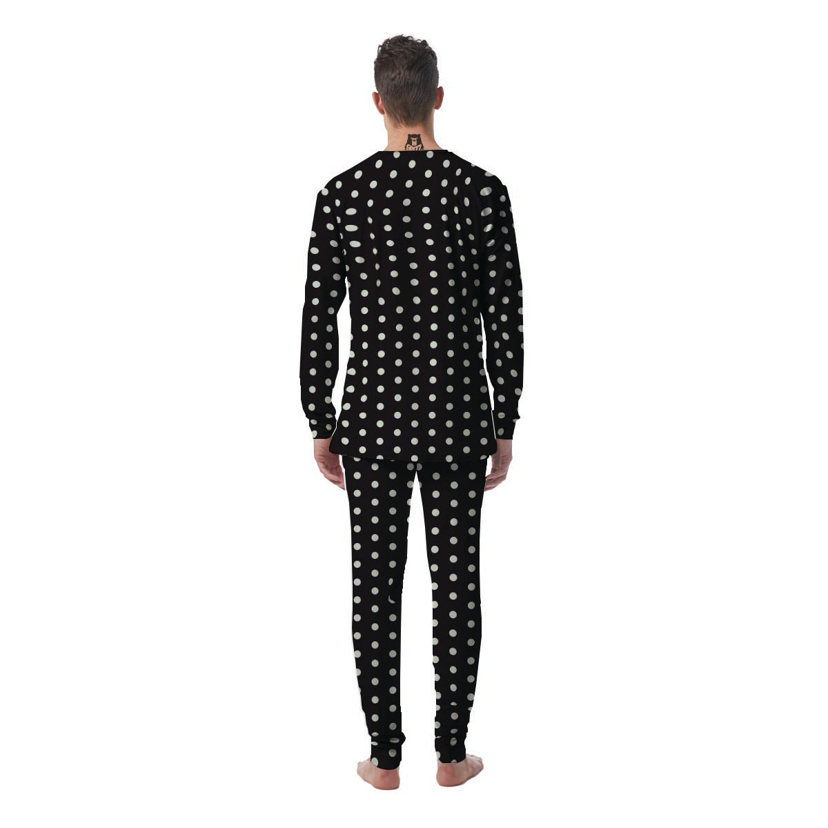 Black And White Polka Dot Men's Pajamas-grizzshop