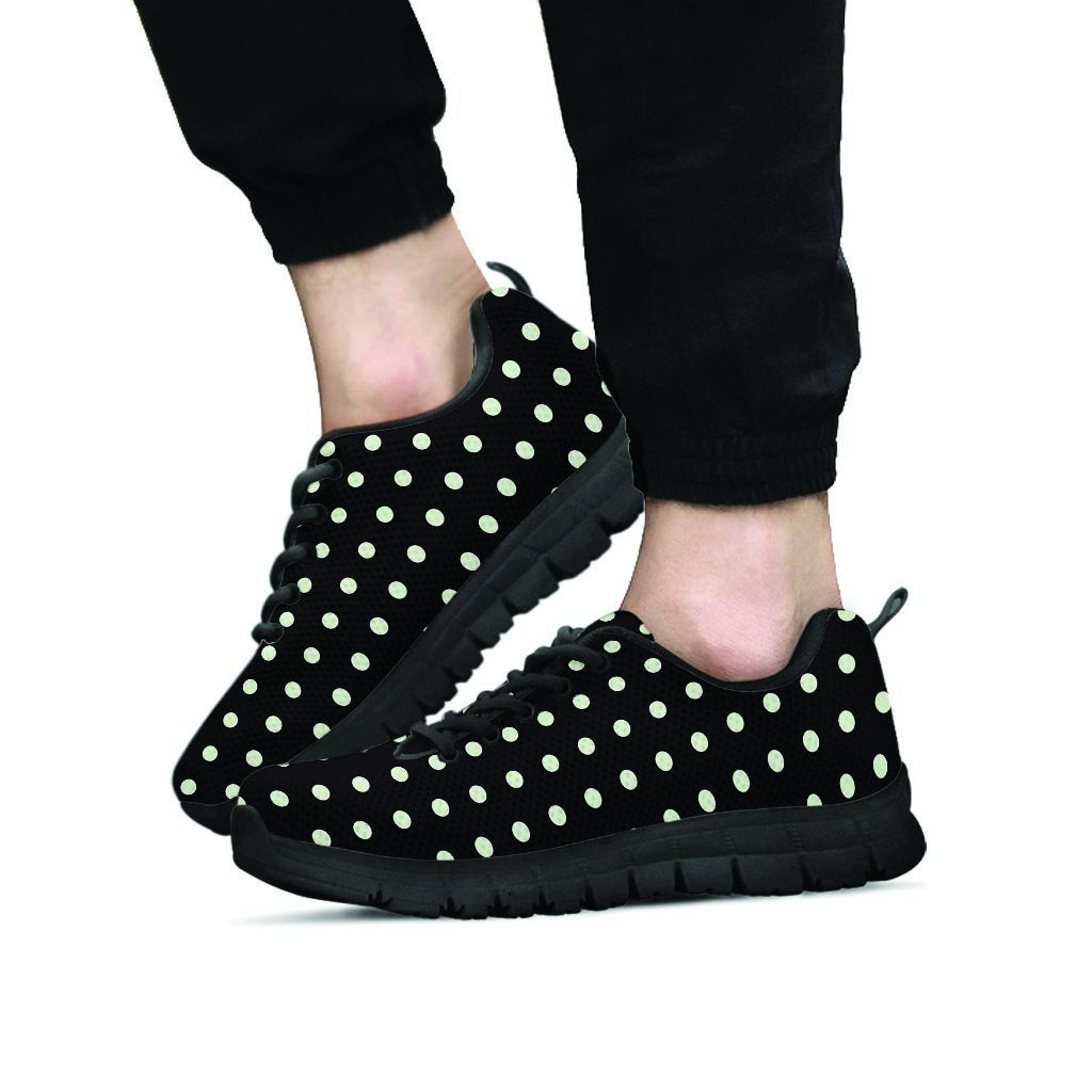 Black And White Polka Dot Men's Sneakers-grizzshop