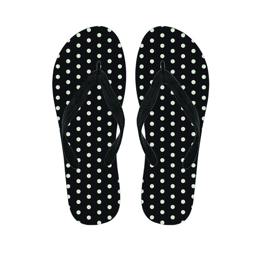 Black And White Polka Dot Women's Flip Flops-grizzshop
