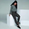 Black And White Polka Dot Women's Joggers-grizzshop