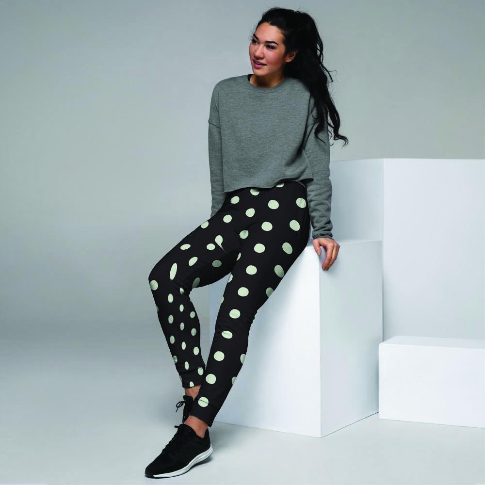 Black And White Polka Dot Women's Joggers-grizzshop