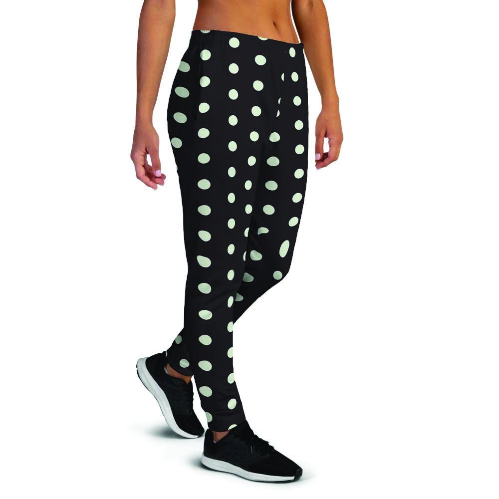 Black And White Polka Dot Women's Joggers-grizzshop