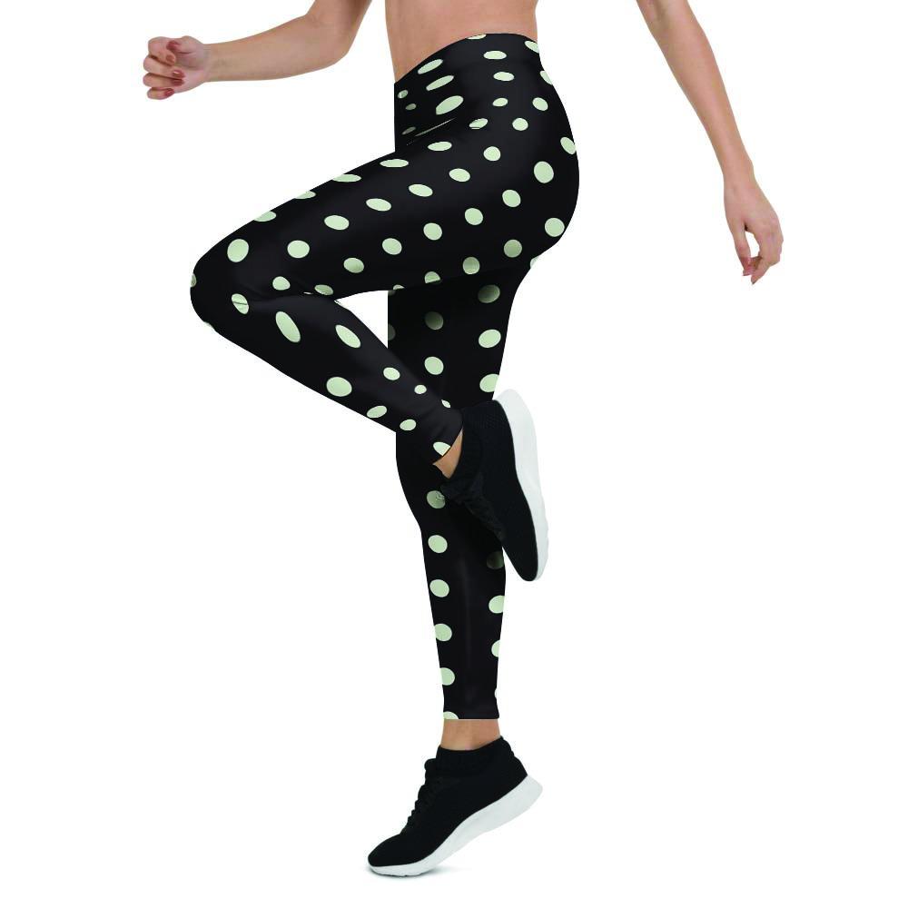 Black And White Polka Dot Women's Leggings-grizzshop