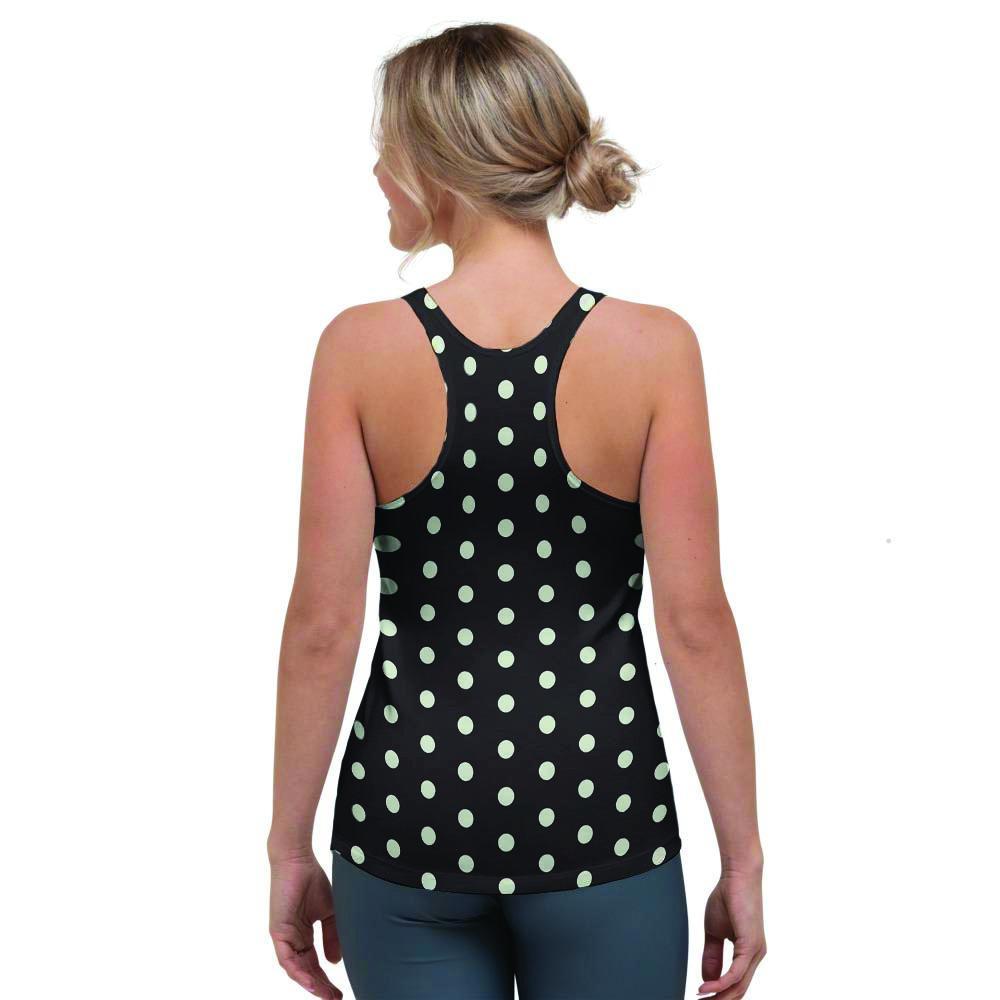 Black And White Polka Dot Women's Racerback Tank Top-grizzshop