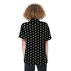 Black And White Polka Dot Women's Short Sleeve Shirts-grizzshop