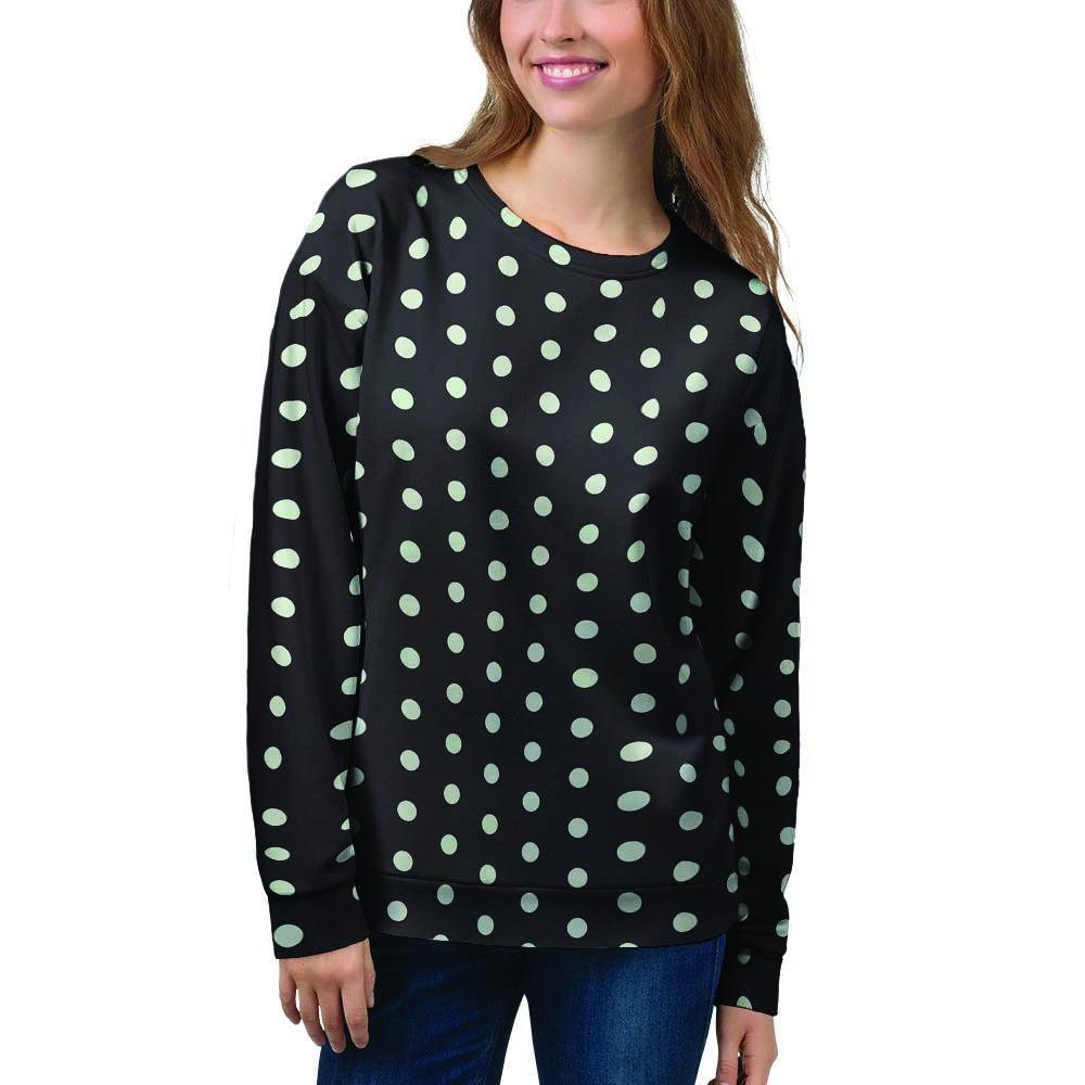 Black And White Polka Dot Women's Sweatshirt-grizzshop