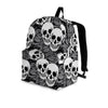 Black And White Rose Floral Skull Backpack-grizzshop