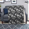 Black And White Rose Floral Skull Blanket-grizzshop