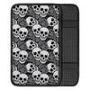 Black And White Rose Floral Skull Car Console Cover-grizzshop