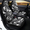 Black And White Rose Floral Skull Car Seat Covers-grizzshop