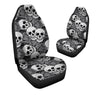 Black And White Rose Floral Skull Car Seat Covers-grizzshop