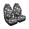 Black And White Rose Floral Skull Car Seat Covers-grizzshop