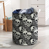 Black And White Rose Floral Skull Laundry Basket-grizzshop