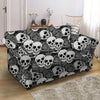 Black And White Rose Floral Skull Loveseat Cover-grizzshop