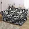 Black And White Rose Floral Skull Loveseat Cover-grizzshop