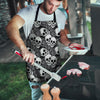 Black And White Rose Floral Skull Men's Apron-grizzshop