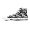 Black And White Rose Floral Skull Men's High Top Shoes-grizzshop