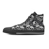 Black And White Rose Floral Skull Men's High Top Shoes-grizzshop