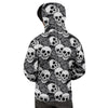 Black And White Rose Floral Skull Men's Hoodie-grizzshop