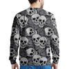 Black And White Rose Floral Skull Men's Sweatshirt-grizzshop