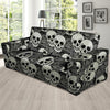 Black And White Rose Floral Skull Sofa Cover-grizzshop