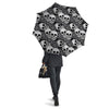 Black And White Rose Floral Skull Umbrella-grizzshop