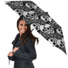 Black And White Rose Floral Skull Umbrella-grizzshop