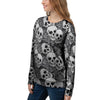 Black And White Rose Floral Skull Women's Sweatshirt-grizzshop