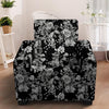 Black And White Rose Flower Armchair Cover-grizzshop