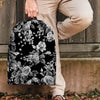 Black And White Rose Flower Backpack-grizzshop