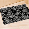 Black And White Rose Flower Door Mat-grizzshop