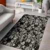 Black And White Rose Flower Floor Mat-grizzshop