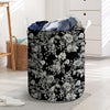 Black And White Rose Flower Laundry Basket-grizzshop