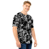 Black And White Rose Flower Men T Shirt-grizzshop