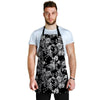 Black And White Rose Flower Men's Apron-grizzshop