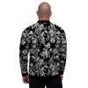 Black And White Rose Flower Men's Bomber Jacket-grizzshop