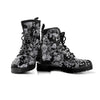 Black And White Rose Flower Men's Boots-grizzshop