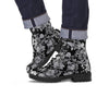 Black And White Rose Flower Men's Boots-grizzshop