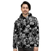 Black And White Rose Flower Men's Hoodie-grizzshop