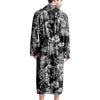 Black And White Rose Flower Men's Robe-grizzshop