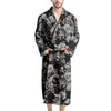 Black And White Rose Flower Men's Robe-grizzshop