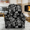 Black And White Rose Flower Recliner Cover-grizzshop