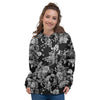 Black And White Rose Flower Women's Hoodie-grizzshop