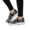 Black And White Rose Flower Women's Sneakers-grizzshop