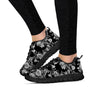 Black And White Rose Flower Women's Sneakers-grizzshop