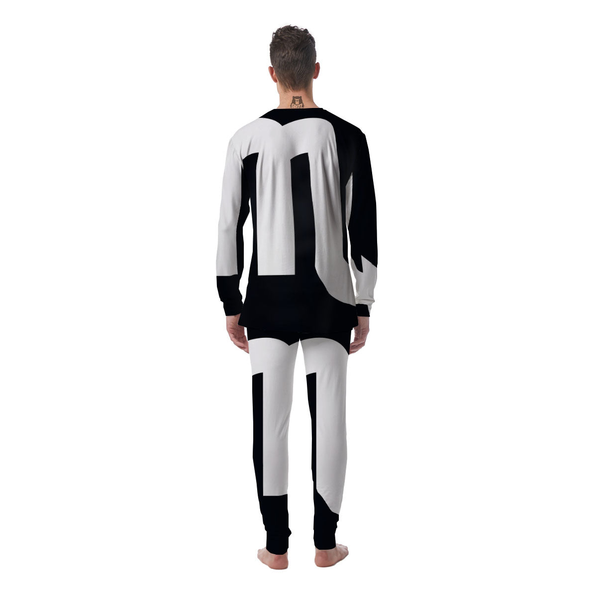 Black And White Scorpio Sign Print Men's Pajamas-grizzshop