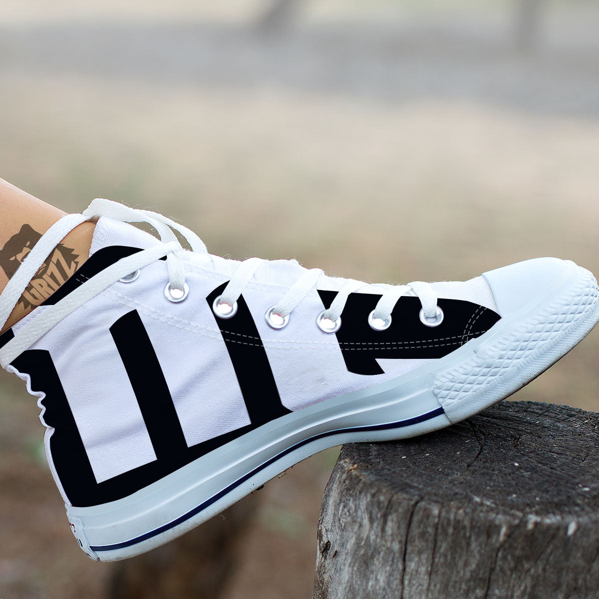 Black And White Scorpio Sign Print White High Top Shoes-grizzshop