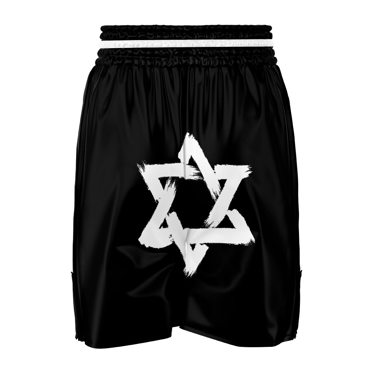 Black And White Star of David Print Boxing Shorts-grizzshop