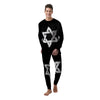 Black And White Star of David Print Men's Pajamas-grizzshop