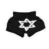 Black And White Star of David Print Muay Thai Boxing Shorts-grizzshop